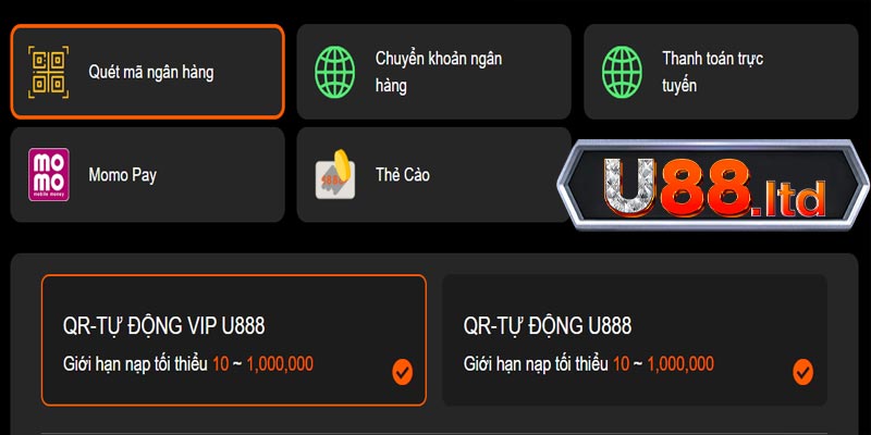 Hướng dẫn chi tiết cách nạp tiền u88